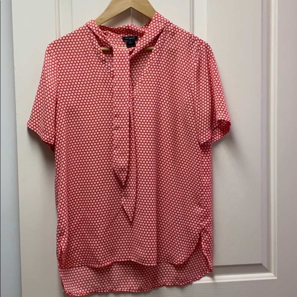 Ann Taylor Red and White blouse